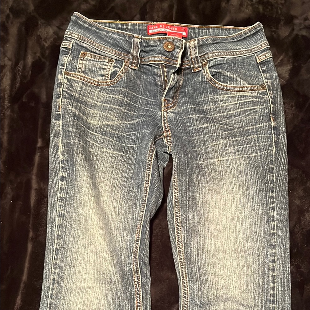 Vintage Blue Flare Wide Leg Jeans